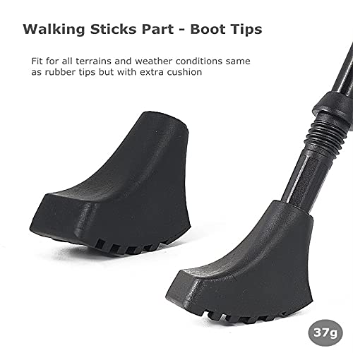 [Australia - AusPower] - Walking Stick Tips Rubber 4pcs Trekking Pole Tips Replacement- Rubber Feet for Hiking Poles, Walking Sticks, Trekking Poles | Rubber Tip for Walking Sticks Hiking Trekking Poles Boot Tips Rubber Feet 