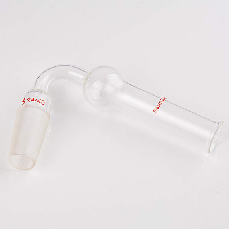 [Australia - AusPower] - stonylab Glass 75 Degrees Drying Tube, Borosilicate Glass Bent Drying Tube Adapter with Inner 24/40 Standard Taper Joint for Organic Synthesis Chemistry Laboratory Lab Supply, Angled at 75 Degrees 