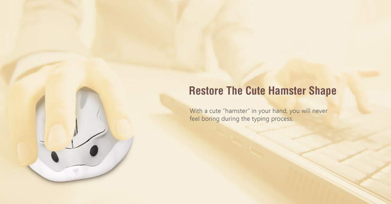 [Australia - AusPower] - 2.4GHz Wireless Mouse Cute Hamster Shape Less Noice Portable Mobile Optical 1200DPI USB Mice Cordless Mouse for PC Laptop Computer Notebook MacBook Kids Girl Gift (Gray) Gray 