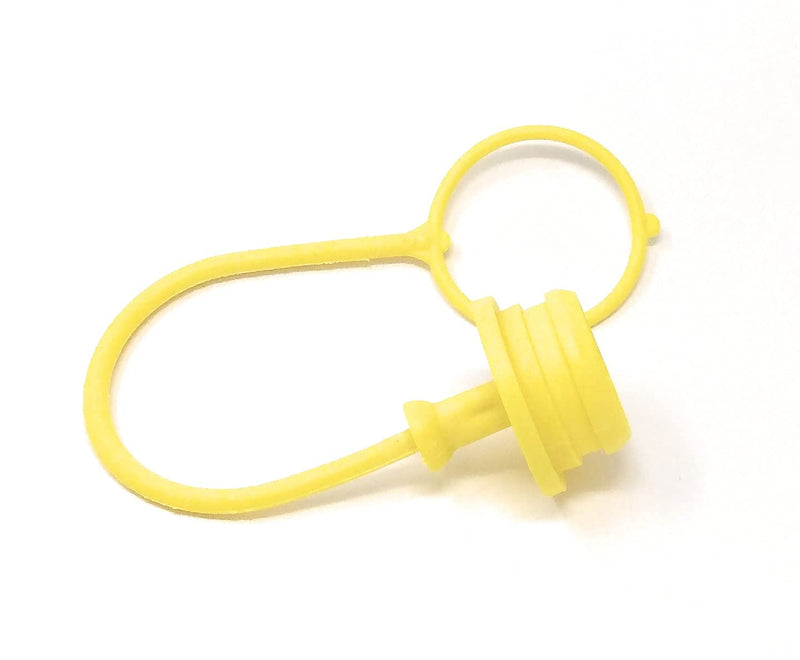 [Australia - AusPower] - Grunge Armor | 2 Dust Caps + 2 Plugs | Fits ISO B Male + Female Hydraulic Quick connectors, ISO 7241 B with 1" ID Hoses. Yellow Molded Cap with Tether (Fits couplers on 1" Hoses, Yellow) Cap/Plug Ø1.58" (ISO-B 1 [-16] Size) 