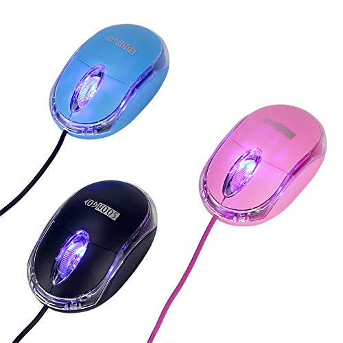 [Australia - AusPower] - Pink Mini Mouse Computer Mouse Ergonomic Mouse with 1.5M Cable USB Mouse for Laptop PC Desktop mice Compatible with Windows Linux Mac fit for Office Business Home Kids and Lady by SOONGO Pink 
