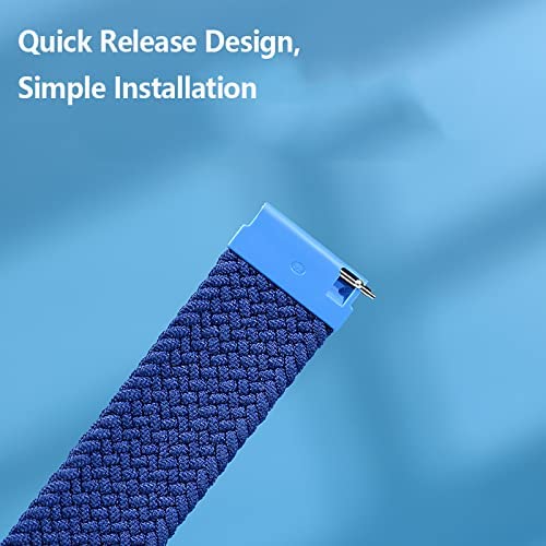 [Australia - AusPower] - 20mm Stretch Braided Nylon Band Compatible with Samsung Galaxy Watch 4 44mm 40mm/4 classic 42mm 46mm/42mm/3 41mm/Active 2/Gear Sport,Solo Loop Strap,Wristband Compatible with Amazfit GTS/Bip/Bip Lite Black White 20mm-XS 