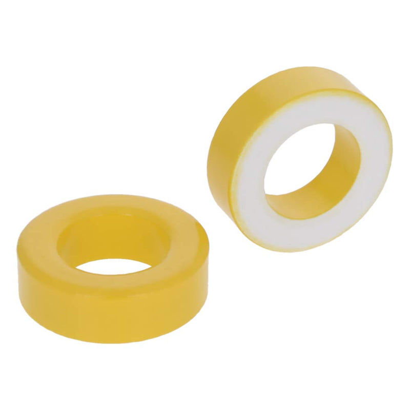 [Australia - AusPower] - Fielect 10 Pcs Toroid Core Ferrite Choke Iron Powder Inductor Ferrite Ring 19.8x33x11.1mm，Yellow and White 10Pcs 