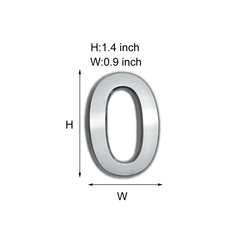 [Australia - AusPower] - 10 Pcs 3D Small Mailbox Numbers(0-9),1.4 Inch Self Adhesive House Numbers Sticker for Hotel Room Apartment Door and Address Sign,(1.4 Inch 0-9,Silver) Silver 1.4 inch 
