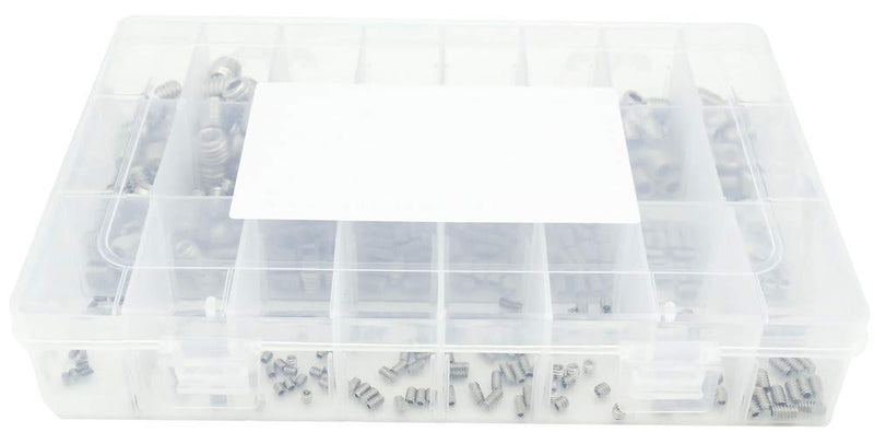 [Australia - AusPower] - Guard4U 480Pcs #2-56 to 3/8-16 SAE Internal Hex Drive Cup-Point Screws Assortment Kit, 24 Kinds 304-Stainless Steel Hex Allen Head Socket Set Grub Screw Bolts 