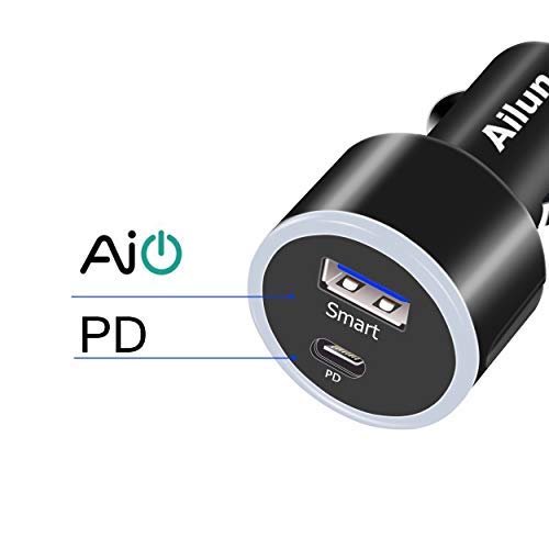 [Australia - AusPower] - Ailun USB C PD Car Charger Adapter 33W, Type C PD 18W,USB A Smart 15W Port,Power Delivery for iPhone 12/12 Pro/12 Mini /12 Pro Max/11pro,Galaxy s20+ S20Ultra S10 Plus MacBook 