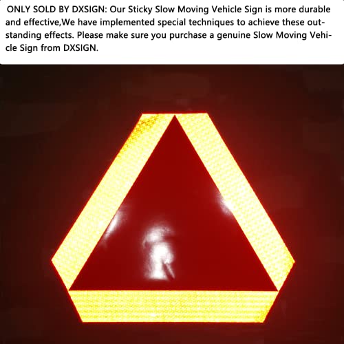 [Australia - AusPower] - Sticky Slow Moving Vehicle Triangle Sign,Golf Cart Orange Triangle Signs,14"x16"Diamond Grade Reflective for Golf Cart 