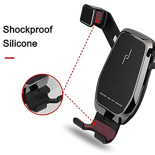 [Australia - AusPower] - SALEX Gravity Cell Phone Holder for Car Air Vent. Black 360 Degree Free Rotation Clip-On Air Vent Mount. Hands Free Bracket for GPS, Smartphones up to 6.5". Universal Cradle for Automobile Ventilation Black / 1 Pack 
