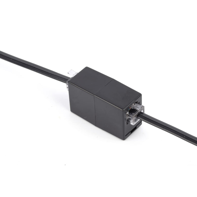 [Australia - AusPower] - RJ11 Coupler, Straight Telephone Inline Coupler RJ11 6P4C Inline Keystone Jack Female to Female Straight Telephone Cable Cord Extension Adapter Black 6Pack 
