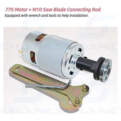 [Australia - AusPower] - 775 DC Motor 12V/24V Gear Motor Double Ball Bearing Large Torque With M10 Saw Balde Connecting Rod for DIY Parts 775 Motor + Saw blade connecting rod 