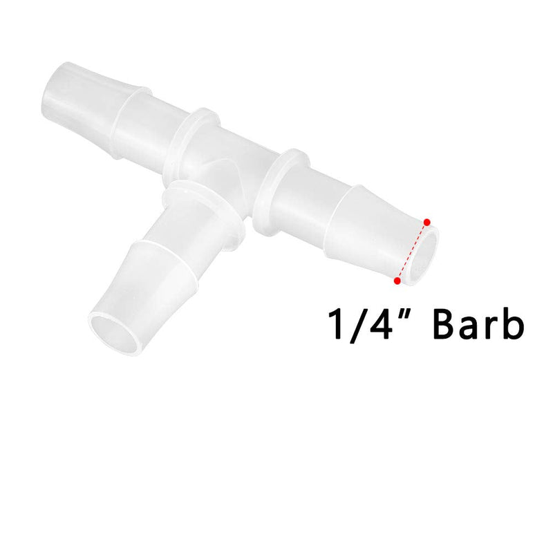 [Australia - AusPower] - Quickun 1/4" Hose Barb Fitting Equal Barbed T Shaped Tee Type 3 Way Plastic Joint Splicer Mender Union Adapter for Air Line Tube Hose (Pack of 5) 1/4 inch 5 Pcs 