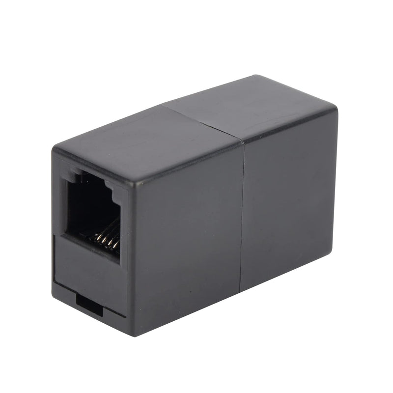 [Australia - AusPower] - RJ11 Coupler, Straight Telephone Inline Coupler RJ11 6P4C Inline Keystone Jack Female to Female Straight Telephone Cable Cord Extension Adapter Black 6Pack 