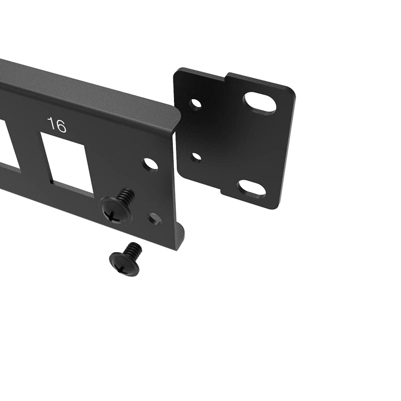 [Australia - AusPower] - Jingchengmei 16-Port 1U Hinged Rack Blank Patch Panel for Keystone Jack Cat.6 or Cat.5E, 19" Rackmount (H1UKS16H, Black) H1UKS16H 