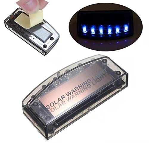 [Australia - AusPower] - 6 LED Car Alarm Warning Light Fake Dummy Solar Power Simulated Security Anti-Theft Flashing Light Car Burglar Alarm Light (Blue) 6LED Blue 