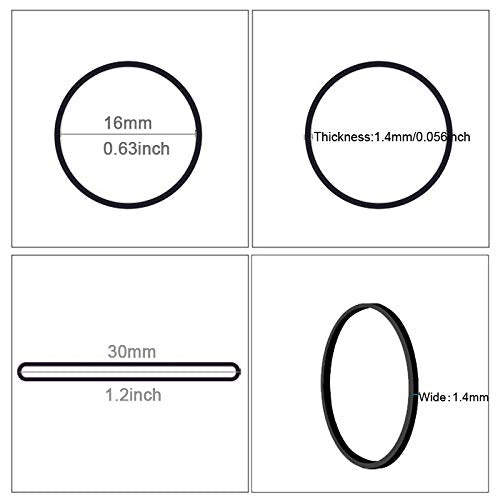 [Australia - AusPower] - AMUU Rubber Bands black Grayish white 1000 pcs Diameter 16mm Small Rubber Band Mini 500pcs Grayish White 500pcs Black Rubber Bands Office Supplies Soft Elastic Bands School Home Black,White-1000Pcs 