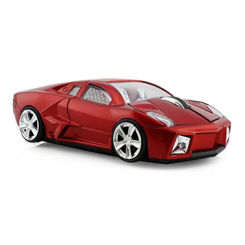 [Australia - AusPower] - jinfili 2.4GHz Sports Car Wireless Mouse Optical Cool 1600DPI 3D USB Wireless Gaming Mice for Pc Laptop Windows 10 Red 
