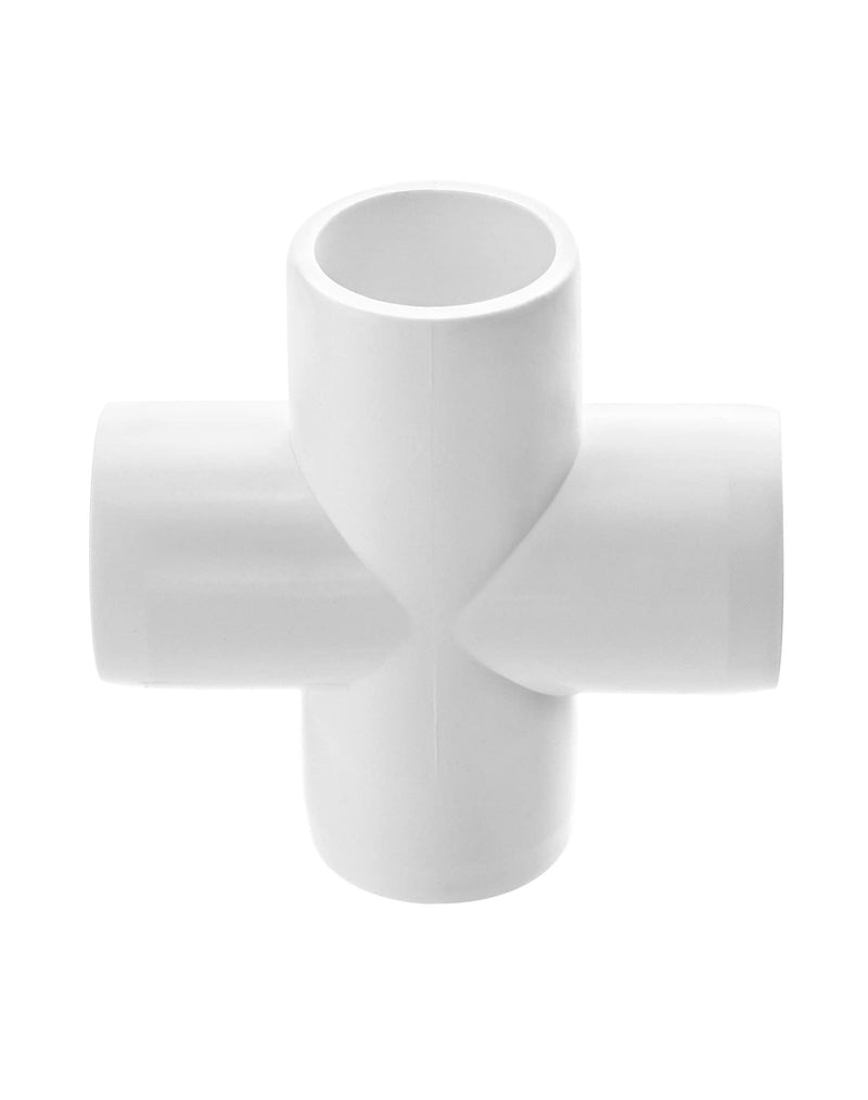 [Australia - AusPower] - QWORK 4 Way 1/2" Cross PVC Fitting, 10 Pack PVC Fitting Connector, Furniture Grade, for Building Furniture and PVC Structures, White 1/2 Inch 4 Way Cross 