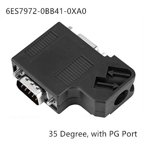 [Australia - AusPower] - Washinglee Profibus DP Bus Connector for Siemens 6ES7972-0BB41-0XA0 Replacement, 35 Degree, with PG Port, Black (35°+ PG Port) 35°+ PG Port 