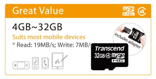 [Australia - AusPower] - Transcend 4 GB Class 4 microSDHC Flash Memory Card TS4GUSDHC4 