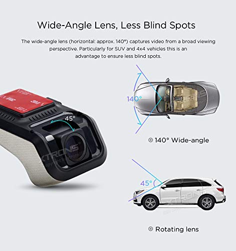[Australia - AusPower] - XTRONS Full HD 1080P Car DVR Road Video Recorder Dash Camera Car Driving Recorder with 140° Wide Angle, Loop Recording 