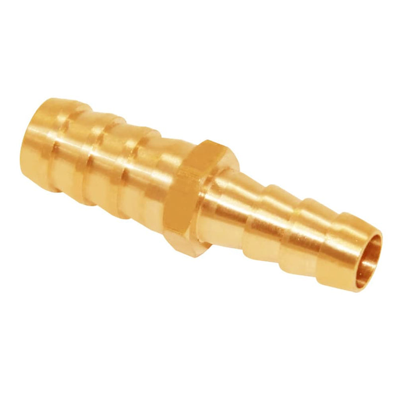 [Australia - AusPower] - Uenede 2PCS Solid Brass Reducer 1/2" to 5/8" OD Barb Hex Fittings Include 4 Stainless Steel Clamps Reducing Hose Pipe Barb Fitting for Water/Oil/Gas 1/2"-5/8" 