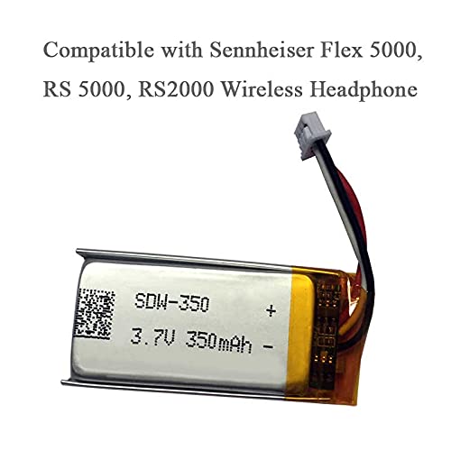 [Australia - AusPower] - 350mAh Replacement Battery for Sennheiser Flex 5000,RS 5000 RS2000 Digital Wireless Headphone for TV 