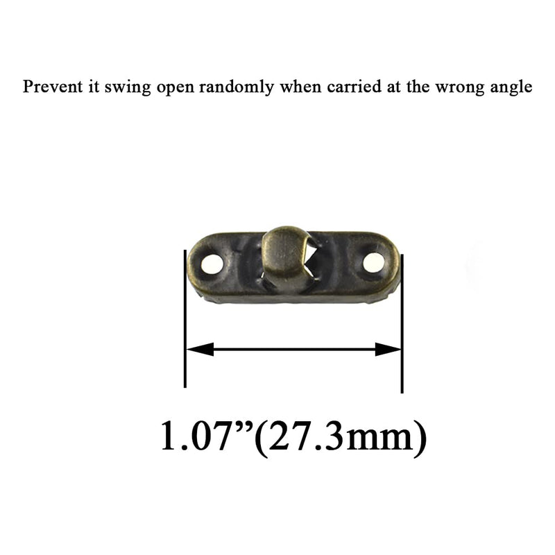 [Australia - AusPower] - Hahiyo 1.26 Inch Length Right Latch Hook Hasp with 40 Screws Smooth Swivel Close Securely Neutral Appearance Carbon Steel ative Buckle Lock Bronze 10 PCS, Hasp-1.26 Inch-Bronze-10P Right Latch Hook Hasp-1.26"-Bronze-10P 