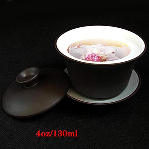 [Australia - AusPower] - Yixing Teacup Chinese Kungfu Tea Bowl Classic Gaiwan Cup Black 
