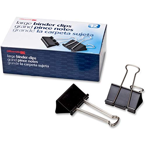 [Australia - AusPower] - OIC® Binder Clips, Large, 2", Black, Box of 12 
