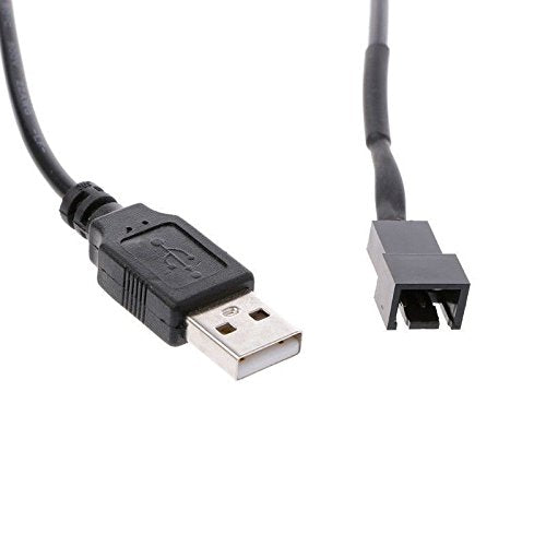[Australia - AusPower] - 3Pcs USB A Male to 3 Pin Case Fan Adapter Connector Cable for PC Computer Loud 