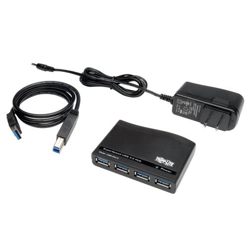[Australia - AusPower] - Tripp Lite 4-Port USB-A 3.0 SuperSpeed Hub, 5 Gbps Transfer Speed USB Type-A (U360-004-R),Black 4-Port Hub 