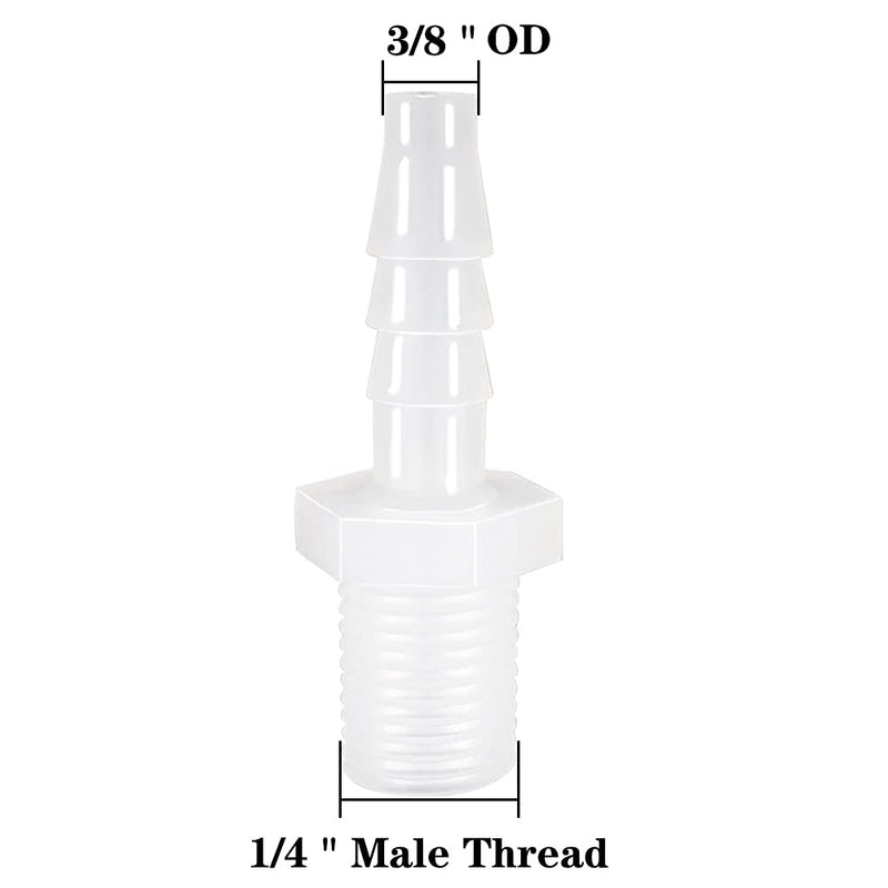 [Australia - AusPower] - ANPTGHT Plastic Hose Barb Fitting, 3/8" Barb X 1/4" NPT Male Thread Adapter Connector Pipe Fittings for Fuel Gas Liquid Air (Pack of 5) 