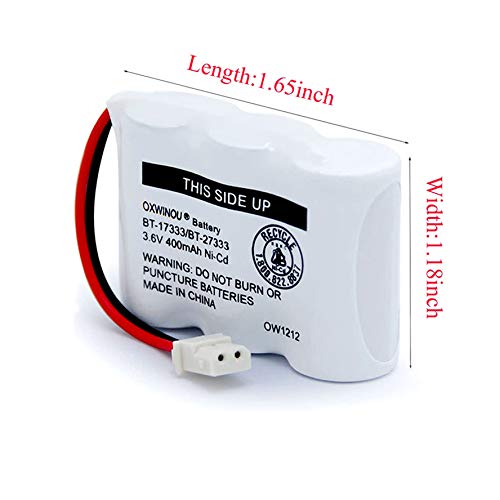 [Australia - AusPower] - BT-17333 BT-27333 Handset Telephone Rechargeable Battery OXWINOU 2/3AA 3.6V NI-CD Cordless Phone Battery Compatible with BT17333 BT27333 BT-17233 BT17233 BT-163345 CS5121(Pack of 2) 2 PACK 17333 BATTERY 