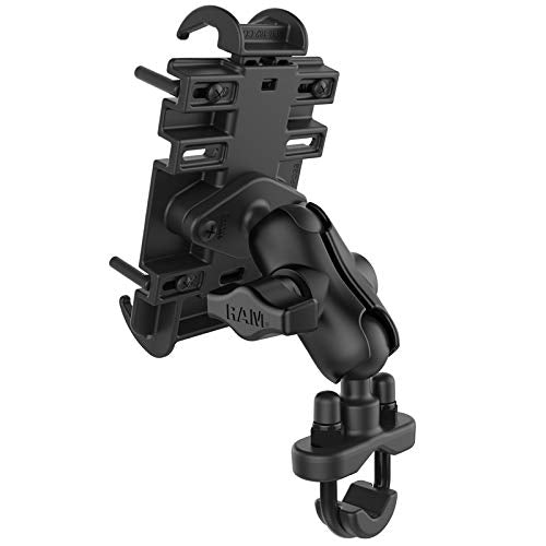 [Australia - AusPower] - RAM MOUNTS Quick-Grip Small Phone Mount with Handlebar U-Bolt Base RAM-B-149Z-A-PD3U with Short Arm for Motorcycle, ATV/UTV, Bike Small Phones 