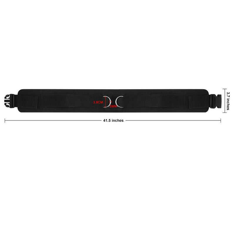[Australia - AusPower] - HYVAWO Waist Belt Neoprene Padded Gym Pulley Strap with Rings for Cable Machines Fitness Exercise Speed Agility Resistance Training 