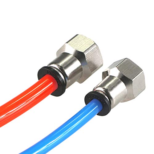 [Australia - AusPower] - Beduan Pneumatic Push to Connect Fitting 12mm Tube OD x 1/2" G Thread Female Straight Adapter Nylon & Nickel-Plated Brass 12mmx1/2" 