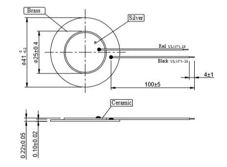 [Australia - AusPower] - 15 Pieces - 41mm Piezo Disc Elements with 4" Leads, Jumbo Contact Pickup CBG Cigar Box Guitar DIY 