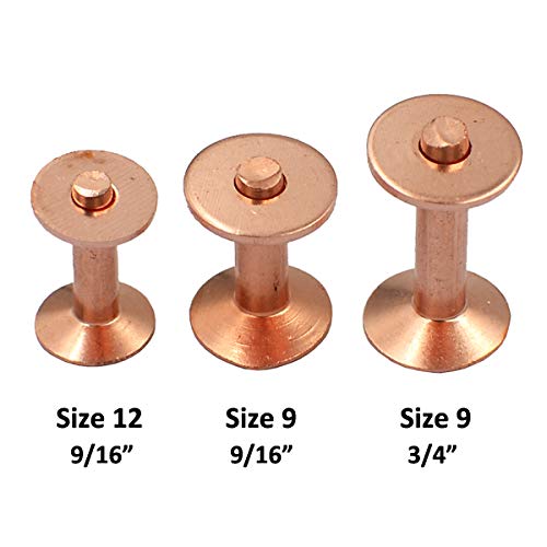 [Australia - AusPower] - DGOL 50 Sets Shinning #9 Size 9 Red Copper Burrs Rivets Washers 3/4 inch (19mm) Long #9 3/4" 