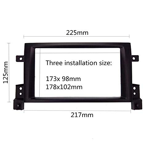 [Australia - AusPower] - YuYue Radio Stereo Panel for Suzuki Grand Vitara 2005 2006 2007 2008-2017 2 Din Car Radio Frame Fascia Panel DVD Stereo CD Panel Dash Mount Refit Installation Trim Kit Frame (Black) Black 