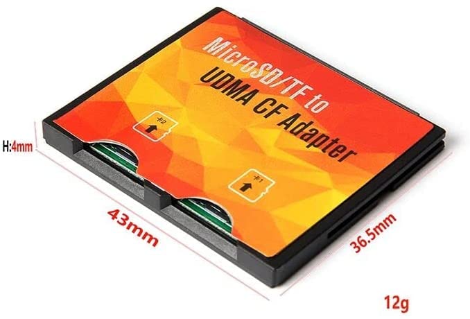 [Australia - AusPower] - Dual Slot Micro SD TF to CF Adapter UDMA Adapter Compact Card Holder Type I Card Converter 
