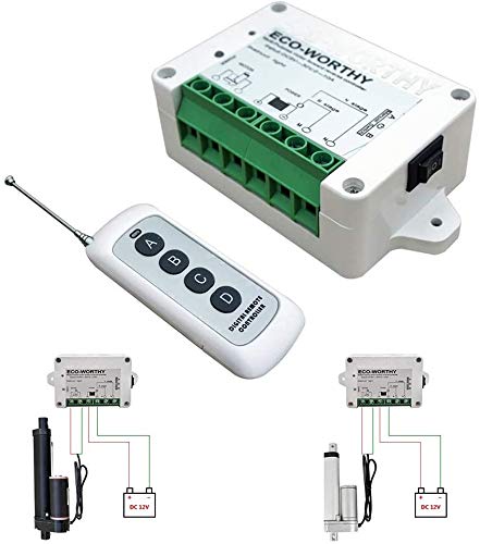 [Australia - AusPower] - ECO-WORTHY Linear Actuator Motor Controller, Remote Positive Inversion Control Kit for Linear Actuator, Forward Reverse Remote Control System 12V DC 10A White 