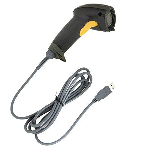 [Australia - AusPower] - Barcode Reader Scanner,Symcode USB 1D Wired Laser Scan Handheld Bar Code Scanner Black Barcode Scanner 