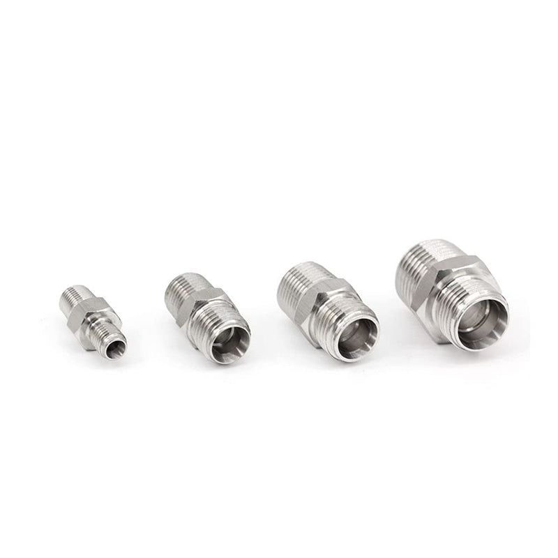 [Australia - AusPower] - Yoebor Stainless Steel 304 Compression Tube Fitting Straight Adapter Connector with Double Ferrules 3/8" OD x 1/8" NPT Male,Pack of 2 