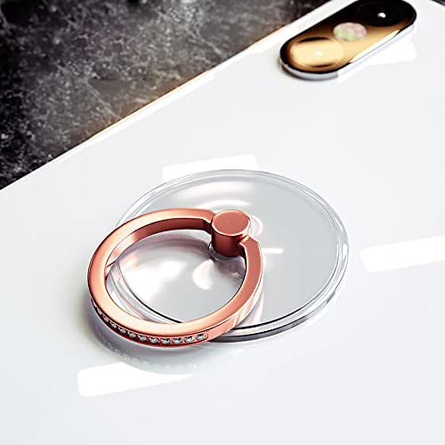 [Australia - AusPower] - Phone Ring Holder [4 Pack] - JCHIEN Transparent Universal Finger Kickstand Cell Phone Ring Stand Holder Compatible with iPhone Samsung Smartphone Transparent - 4 Color 
