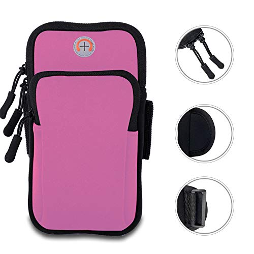 [Australia - AusPower] - Universal Running Armband,Phone Arm Pouch Case for iPhone 12 11 Pro Max XS/XR/8/7/6 Plus Samsung Galaxy S9/S8/S7/S6/Edge/Plus & LG，Arm Cell Phone Holder Sports Armband for Gym Workouts… (Pink) Pink 