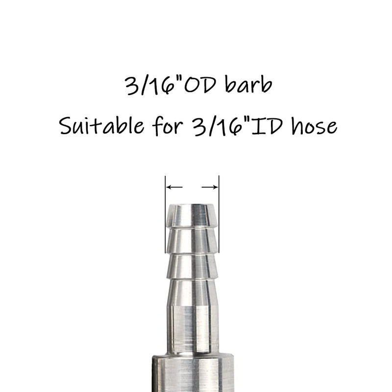 [Australia - AusPower] - Uenede 2PCS Aluminium Reducer 3/16" to 3/8" OD Barb Fittings Reducing Hose Pipe Barb Fitting for Water/Oil/Gas 3/16"-3/8" 