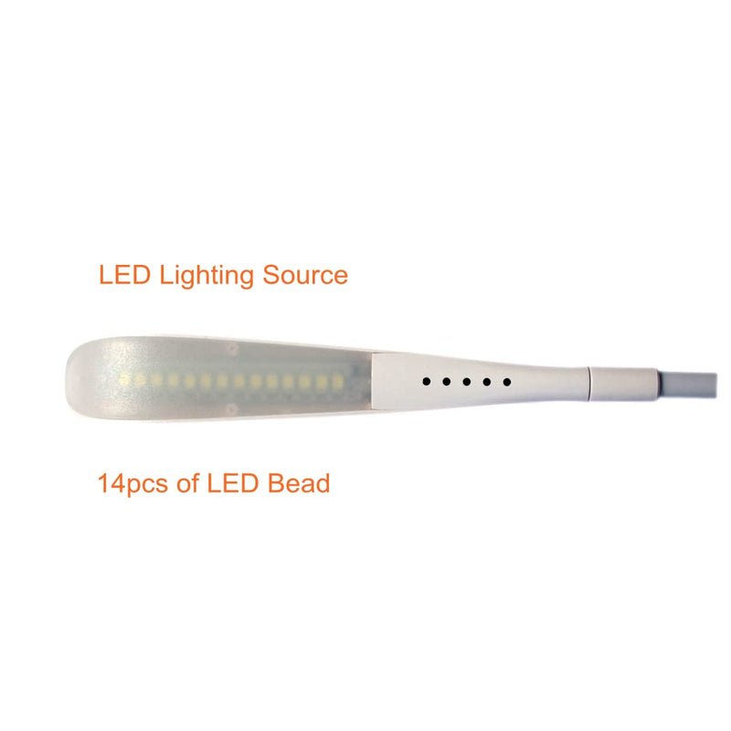 [Australia - AusPower] - EBYPHAN Mini USB Light for Laptop, Flexible USB Keyboard Light, Dimmable USB Lamp(14-LED-Bead, 3-Level Adjustable Brightness, On/Off Touch Switch, White) 