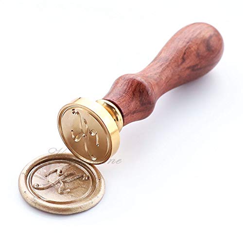 [Australia - AusPower] - VOOSEYHOME Initial Handwritten Letter Alphabet K Wax Seal Stamp with Rosewood Handle, Decorating on Gift Packing Invitation Mail Envelope Card Book for Birthday Themed Parties Weddings Signatures Letter K 