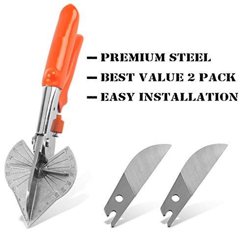 [Australia - AusPower] - Multi Angle Miter Cutter | Extra Blade 2 Pack | Universal Fit | Shear Hand Tool | Cuts From 45 To 135 Degrees | Stainless Steel Sharp Blades (Extra Blades) Extra Blades 