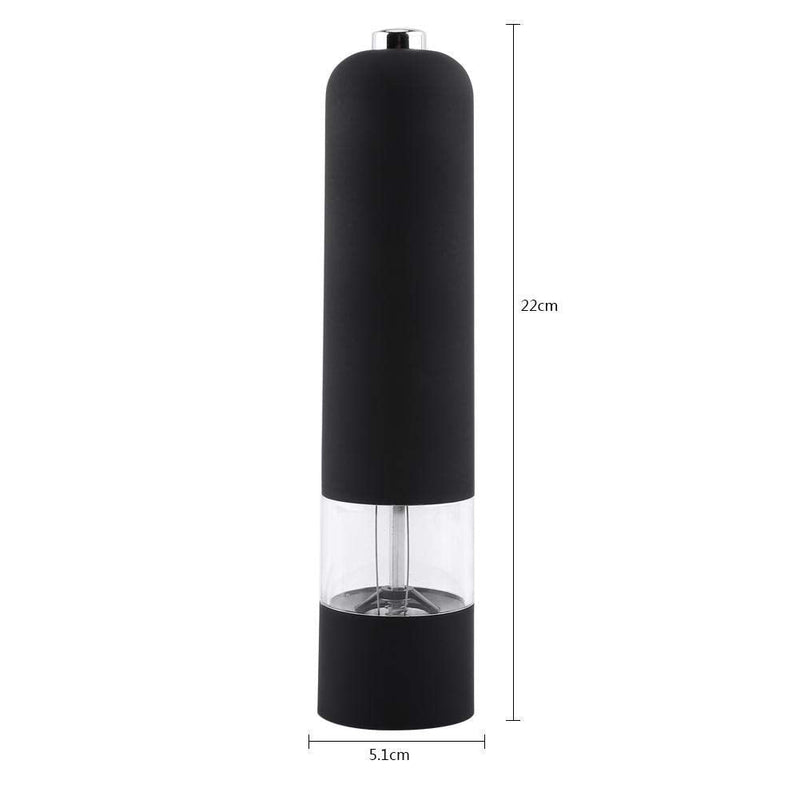 [Australia - AusPower] - Electric Salt and Pepper Grinder, Black Stainless Steel Pepper Mill Grinder with Adjustable Coarseness, Herb Spice Grinder Muller Shaker Kitchen Tools 